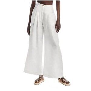 Farm Rio Women's Sz XS Off White (Natural) High Waisted Wide Leg Denim Jeans